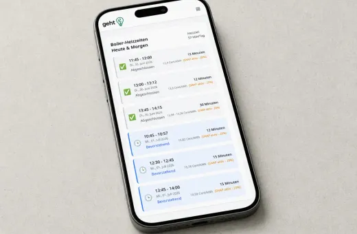 Smartphone mit der geht-e App