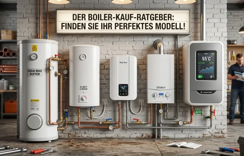 Moderner Warmwasserboiler mit smarter Steuerung