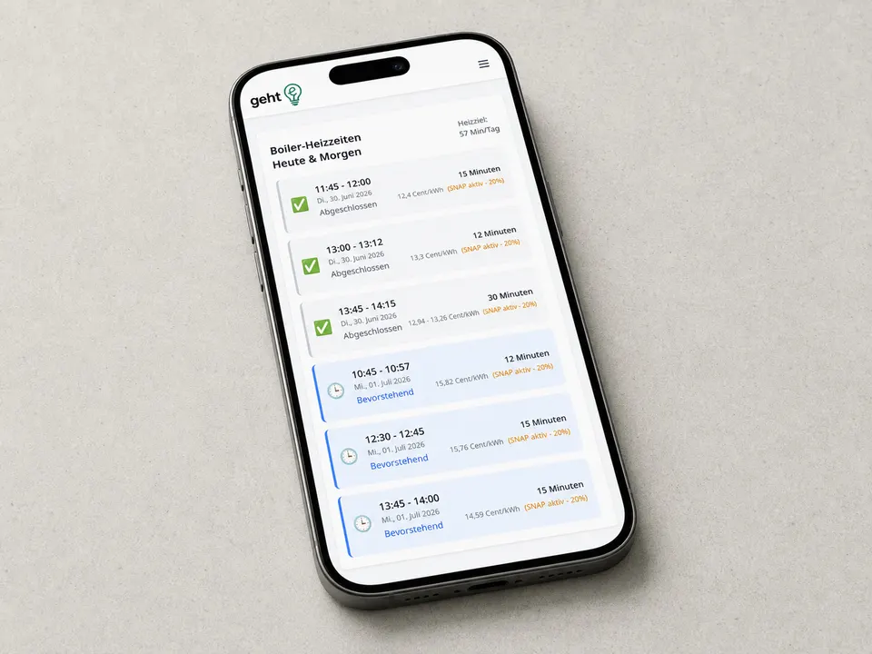 Smartphone mit der geht-e App