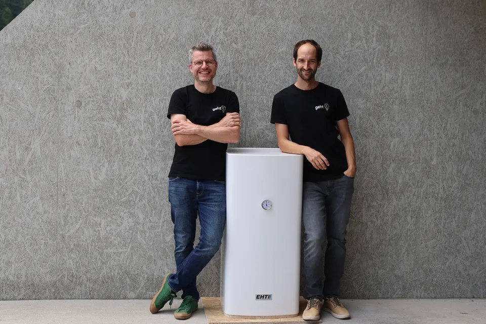Die geht-e Gründer mit Warmwasserboiler